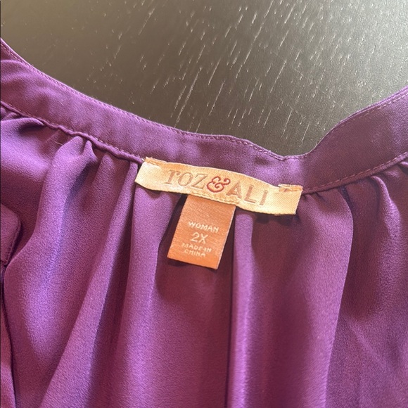 Roz & Ali Purple Relaxed Boxy Blouse - Picture 2 of 4